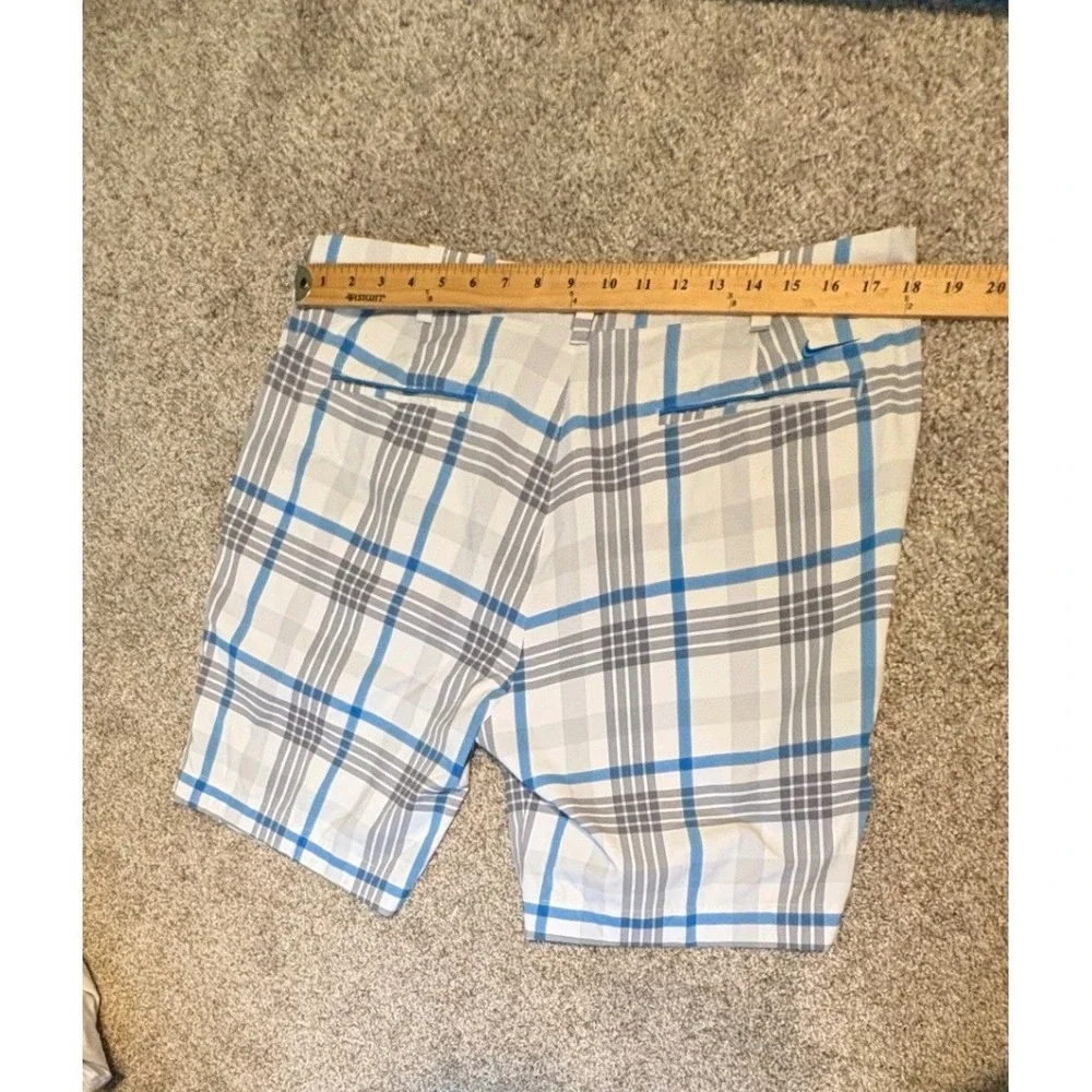 Nike Golf Shorts Mens 36 Blue Plaid Dri-Fit Tour Performance Checkered‎